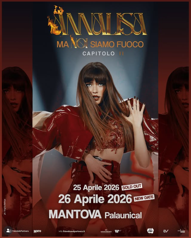 Featured image for “ANNALISA raddoppia: dopo il SOLD OUT della prima data, si aggiunge un secondo appuntamento al PalaUnical di Mantova il 26 aprile”