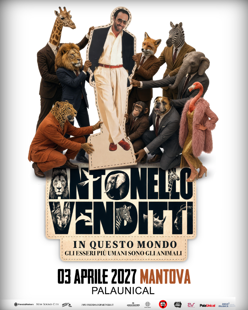 Featured image for “Il 3 aprile Antonello Venditti sarà sul palco del Palaunical di Mantova per una data del suo nuovo tour “IN QUESTO MONDO (GLI ESSERI PIÙ UMANI SONO GLI ANIMALI)””