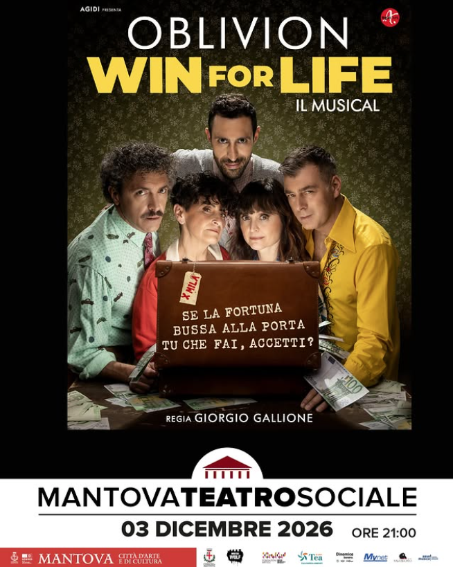 Featured image for “Oblivion Win for Life: il nuovo musical comico in scena al Teatro Sociale di Mantova il 3 dicembre”